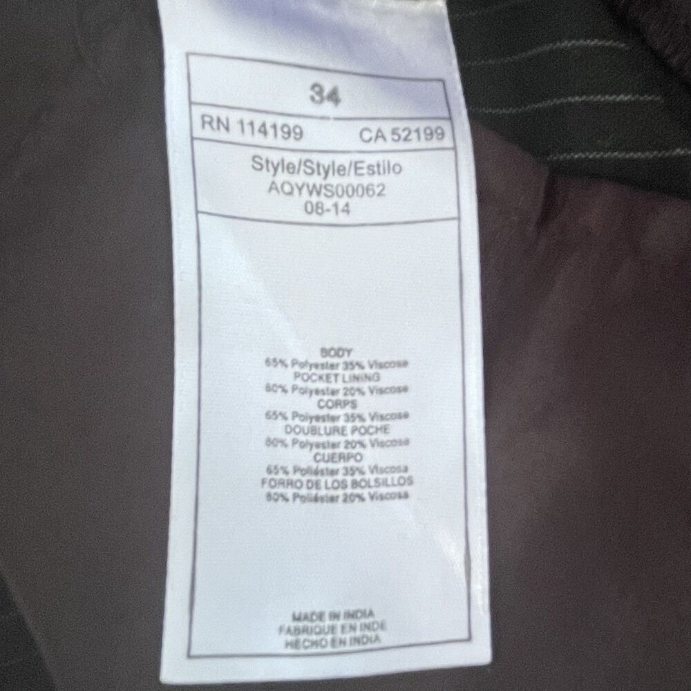 Quiksilver Pinstripe Union Surplus Flat Front Shorts Mens 34 Black Surfer Preppy - Picture 9 of 13